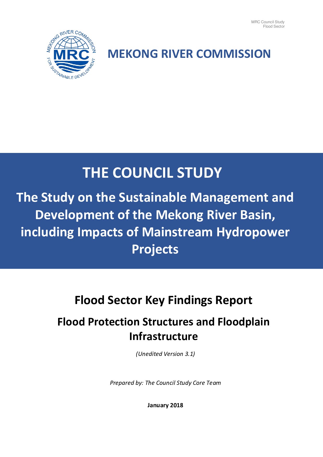 Flood Sector Key Findings Report Flood Protection Structures and Floodplain Infrastructure