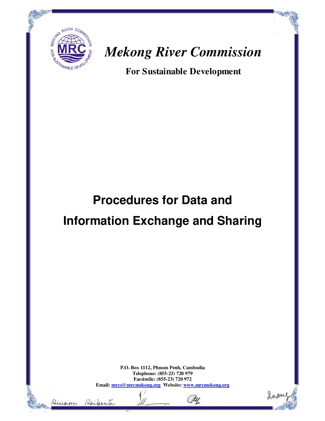 Procedures for Data and Information Exchange and Sharing